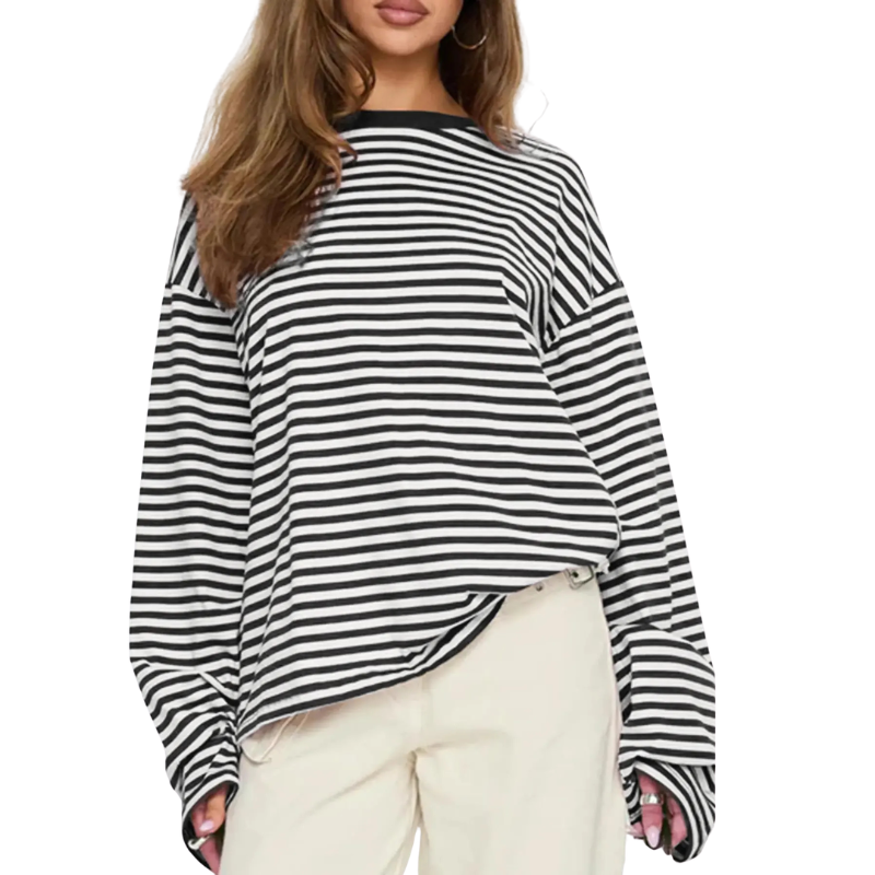 VIENNE™ – Modisches Gestreiftes Langarm-T-Shirt