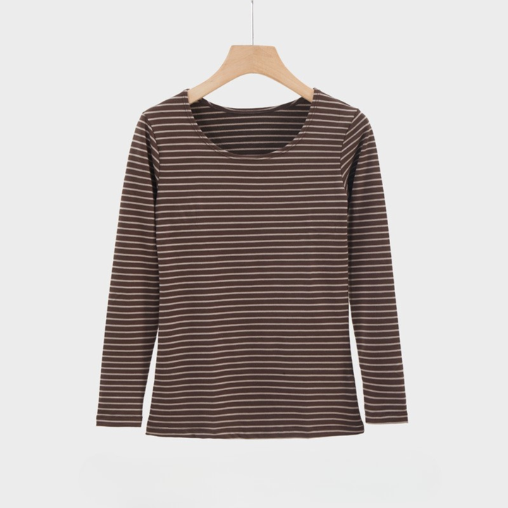EVANTHIA™ – Lässiges gestreiftes Slim-Fit Langarmshirt