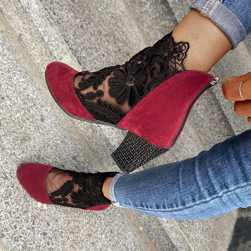 JOLIE™ – Elegante Spitzenstiefeletten mit Absatz