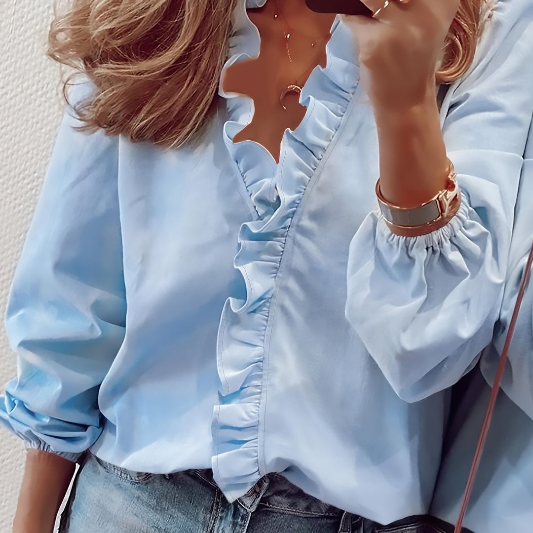 MAISY™ – Geraffte V-Ausschnitt-Bluse