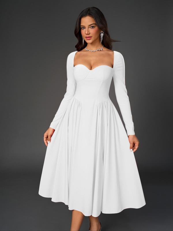 HOLLY™ - Elegantes A-Linien-Kleid mit gerafftem Rückenausschnitt und herzförmigem Ausschnitt für Partys