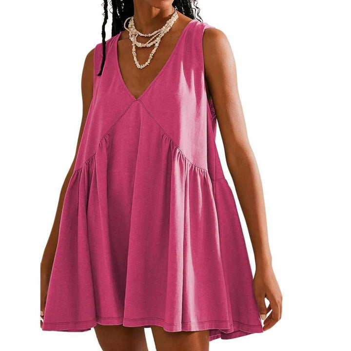 DANNA™ - Legeres Damen-Tanktop-Kleid mit V-Ausschnitt und ausgestelltem A-Linien-Schnitt