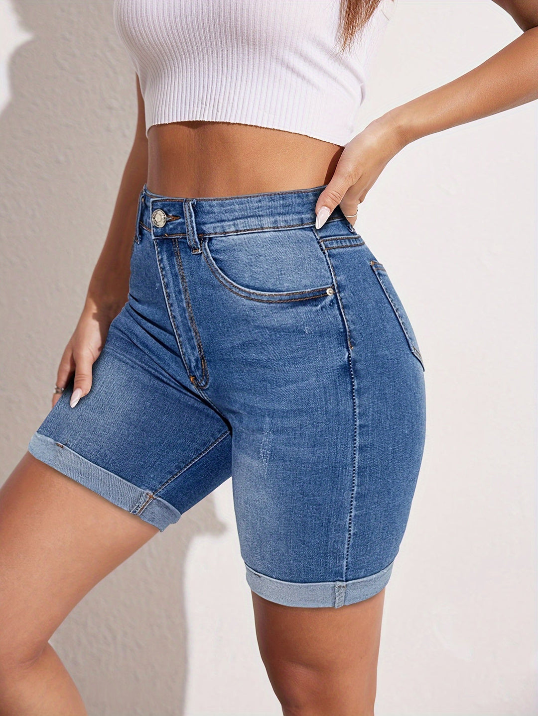RAPHAELLE™ – Stretch-Fit Bermuda-Jeans-Shorts