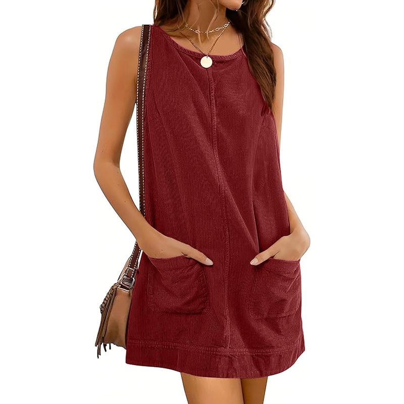 CATALEYA™ - Cord-Latzkleid mit Rundhalsausschnitt und A-Linien-Rock