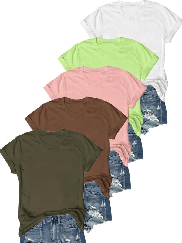 OLIVE™ - Lässiges Kurzarm-T-Shirt (5er-Pack)