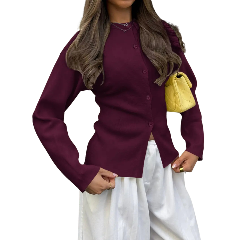 LIZEL™ – Schmal geschnittene Strickjacke mit langen Ärmeln