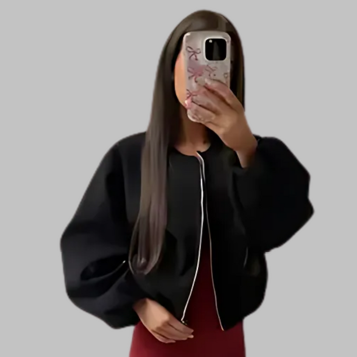 DHANE™ – Schickes Langarm-Crop-Top mit Reißverschluss