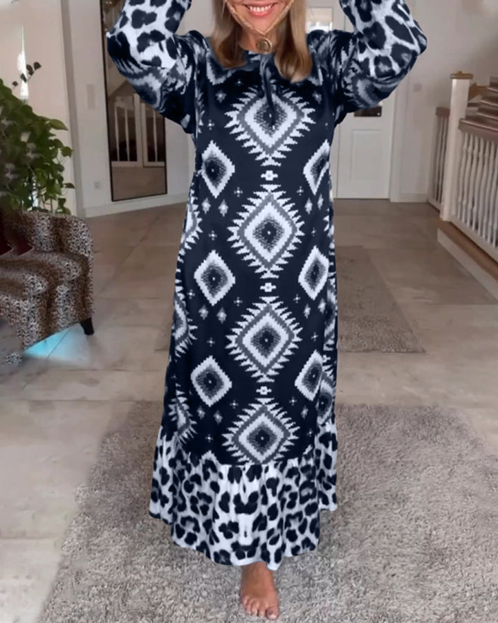 ZELLA™ - Luxuriöses Kleid mit geometrischem Druck