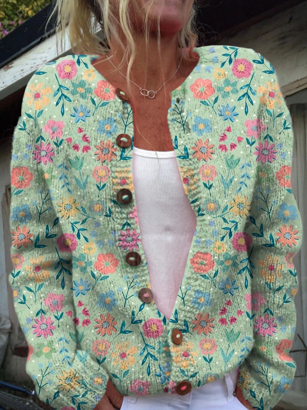 Foxfield | Damen-Vintage-Cardigan mit Blumenmuster