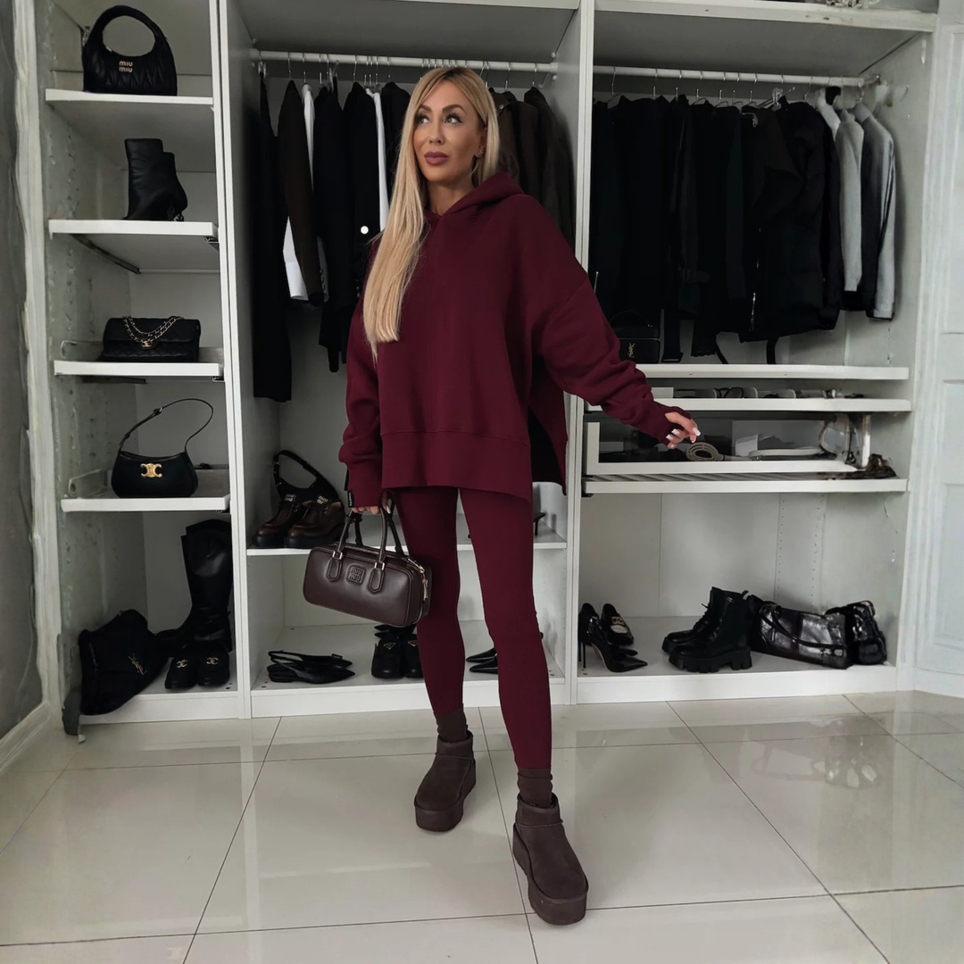 SANIA™ – Lässiges Langarm-Hoodie- und Skinny-Hosen-Set