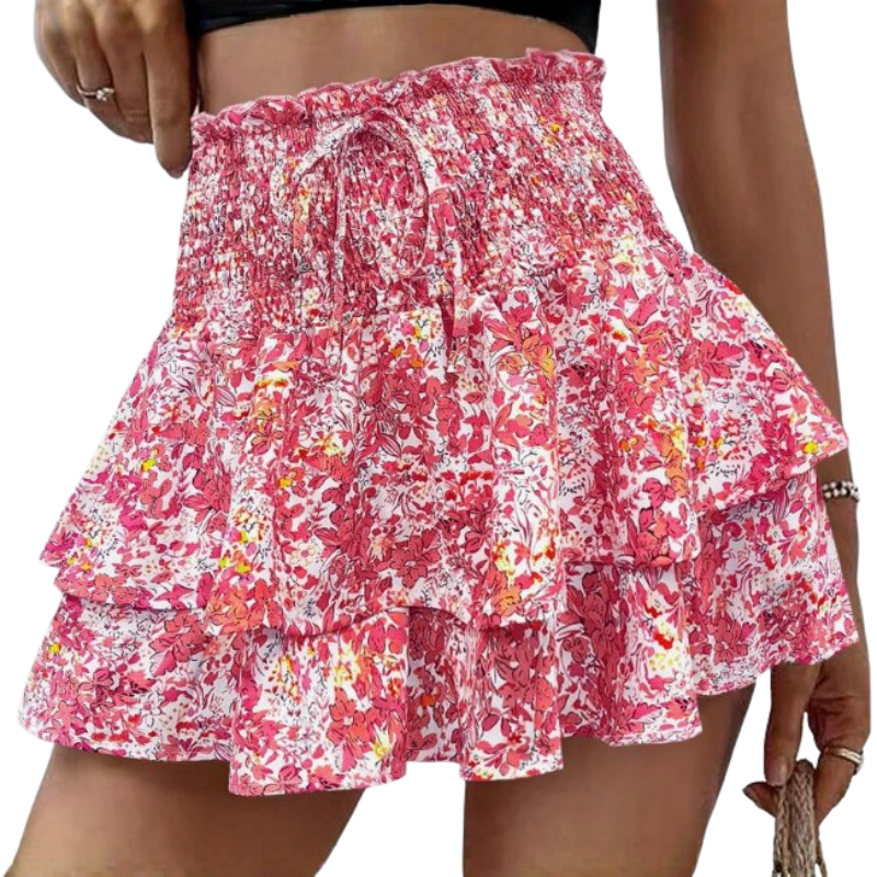 KIRRA™ – High-Waist Shorts mit Blumenmuster, Bindeband vorne und weitem Bein