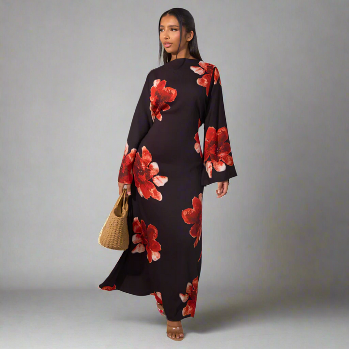 ALON™ – Dezentes florales Maxikleid mit lockerer Passform