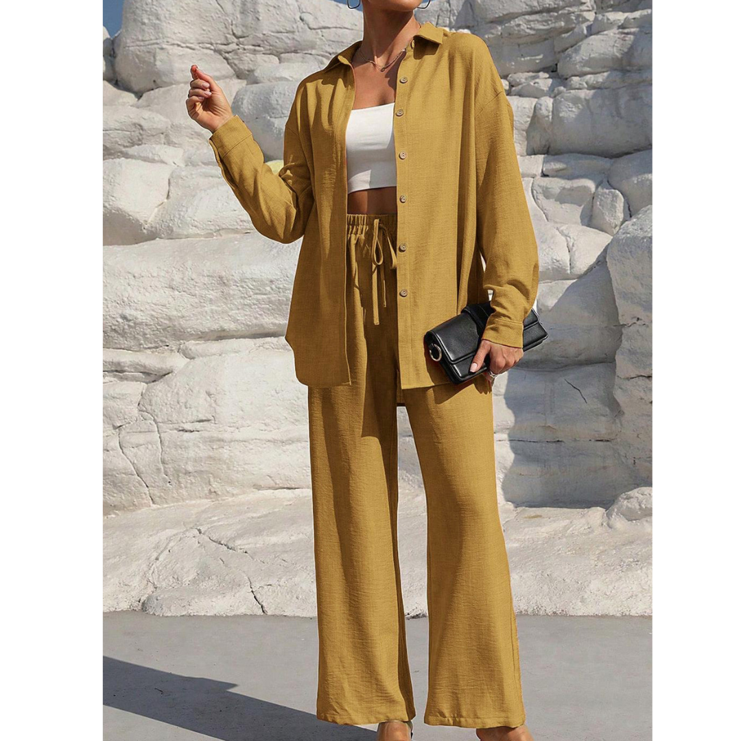 VANORA™ – Bequemes Langarm-Bluse und Hosen-Set