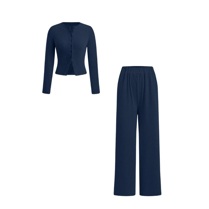 CASTIEL™ – Zweiteiliges, stilvolles Rippstrick-Freizeitset