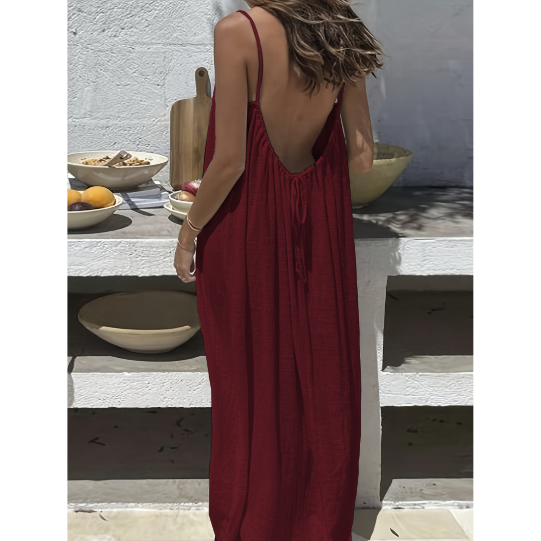 AFILA™ – Lässiges rückenfreies Cami-Sommerkleid