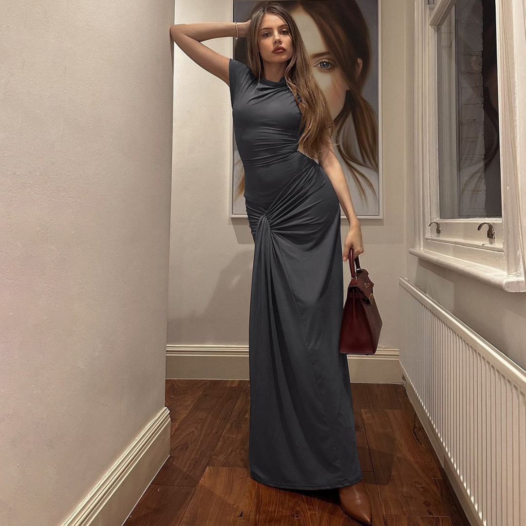 JARA™ – Elegantes gerafftes Bodycon Wickel-Maxikleid