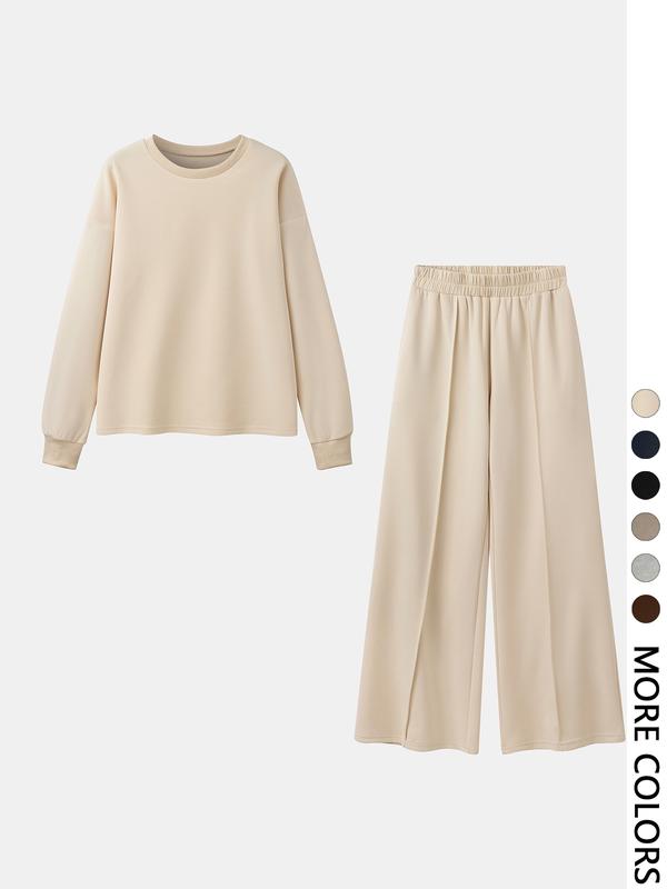 BETH™ - Freizeit-Sweatshirt- und Hosen-Set in Unifarben für Komfort im Freien
