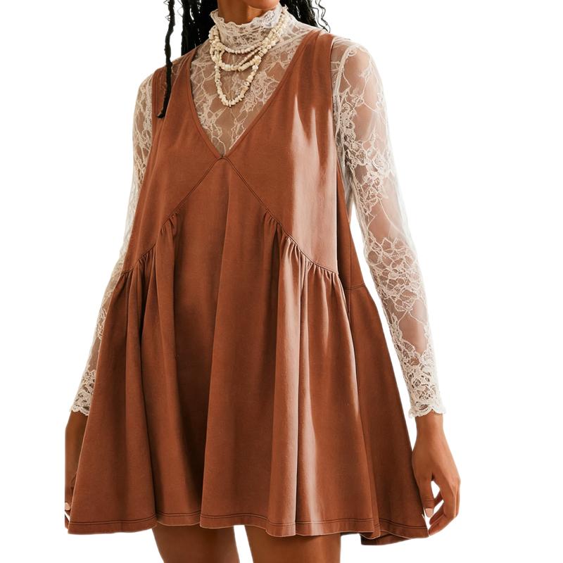 DANNA™ - Legeres Damen-Tanktop-Kleid mit V-Ausschnitt und ausgestelltem A-Linien-Schnitt