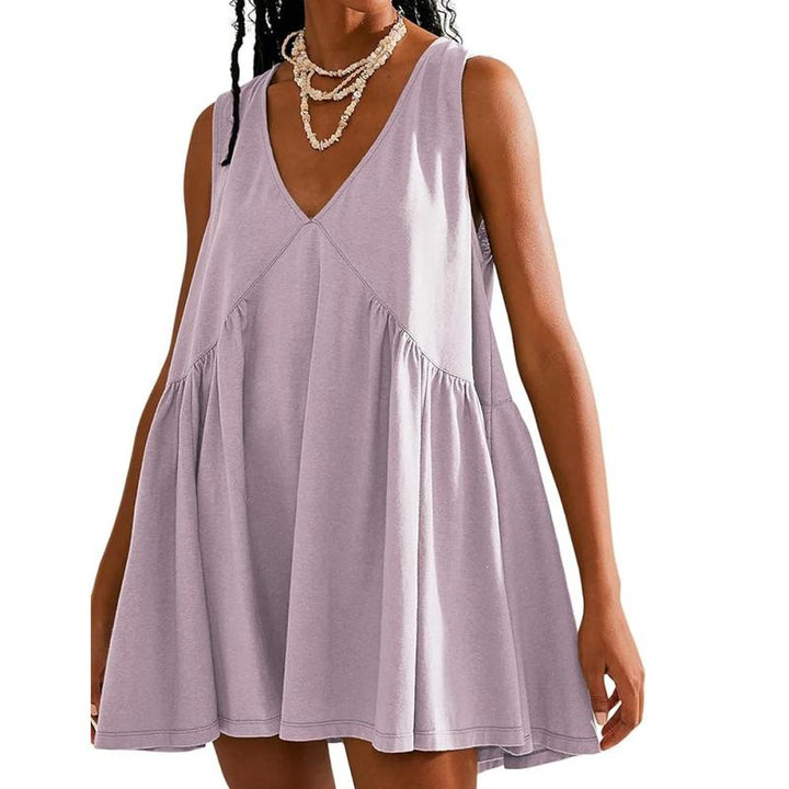 DANNA™ - Legeres Damen-Tanktop-Kleid mit V-Ausschnitt und ausgestelltem A-Linien-Schnitt