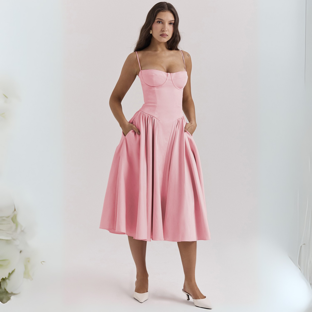 TRENTA™ – Schickes Spaghetti-Träger Bodycon Midikleid