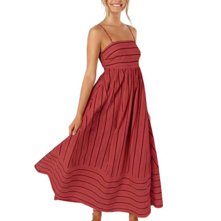 TAYLA™ – Lässiges gestreiftes Cami Maxikleid