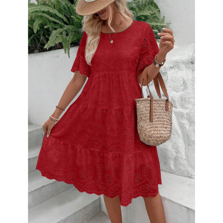 RAEMI™ – Elegantes Boho-Sommerkleid mit Rundhalsausschnitt