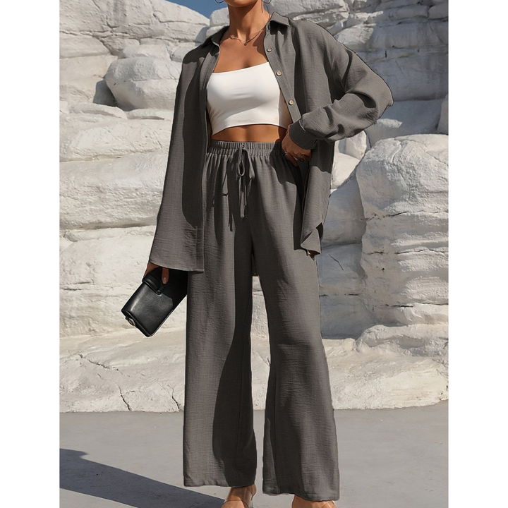 VANORA™ – Bequemes Langarm-Bluse und Hosen-Set