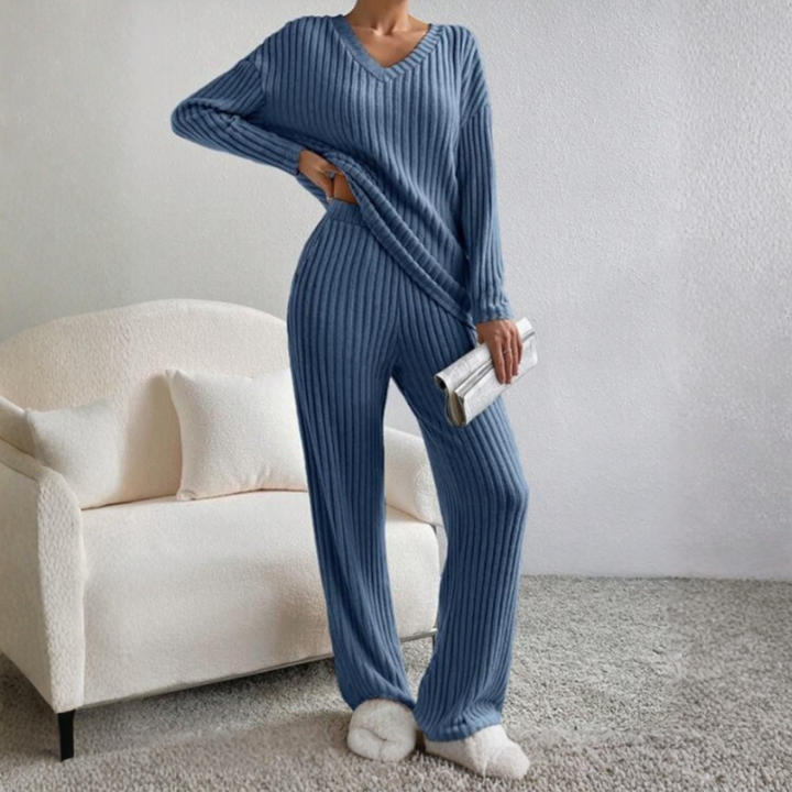 ENLINS™ – Freizeit-Set mit langärmligem V-Ausschnitt und Hose