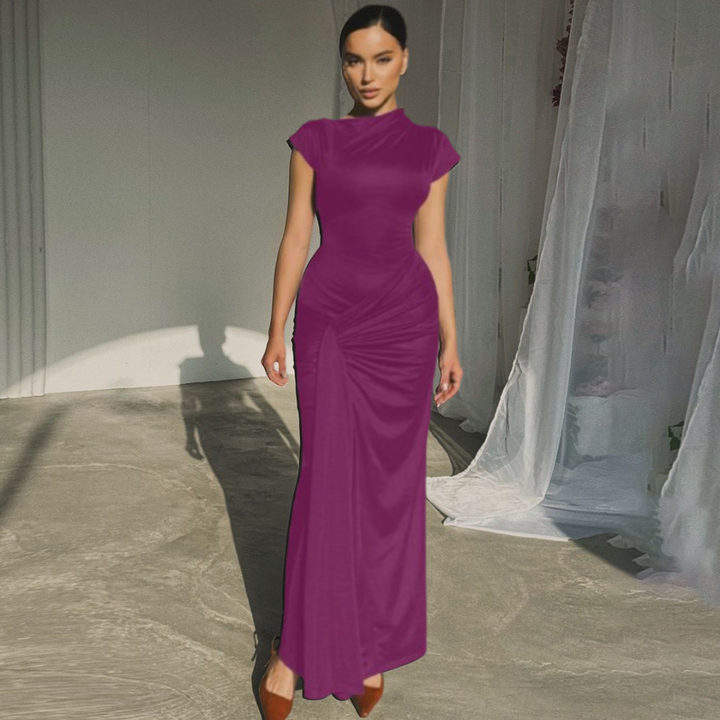 JARA™ – Elegantes gerafftes Bodycon Wickel-Maxikleid