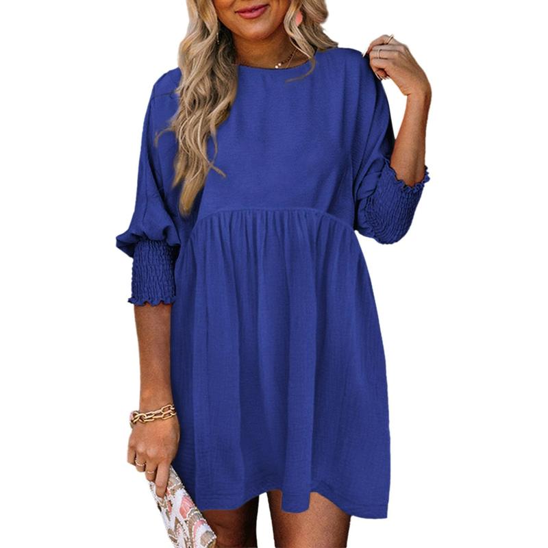 LEA™ – Legeres schwarzes Damen-Shiftkleid, fließendes Rundhals-Minikleid für den Sommer