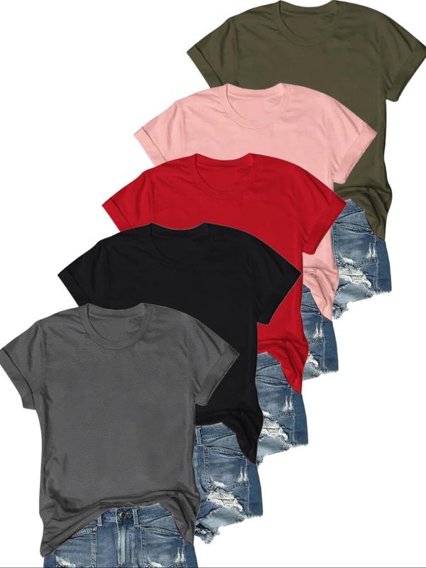 OLIVE™ - Lässiges Kurzarm-T-Shirt (5er-Pack)