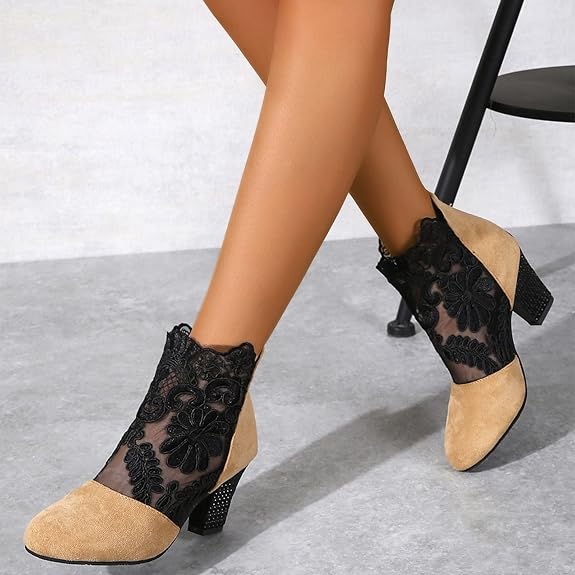JOLIE™ – Elegante Spitzenstiefeletten mit Absatz