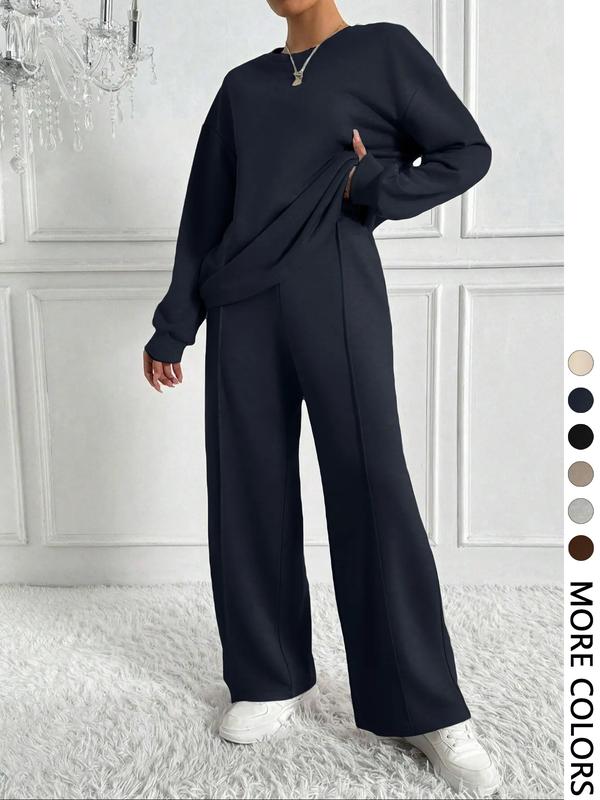 BETH™ - Freizeit-Sweatshirt- und Hosen-Set in Unifarben für Komfort im Freien