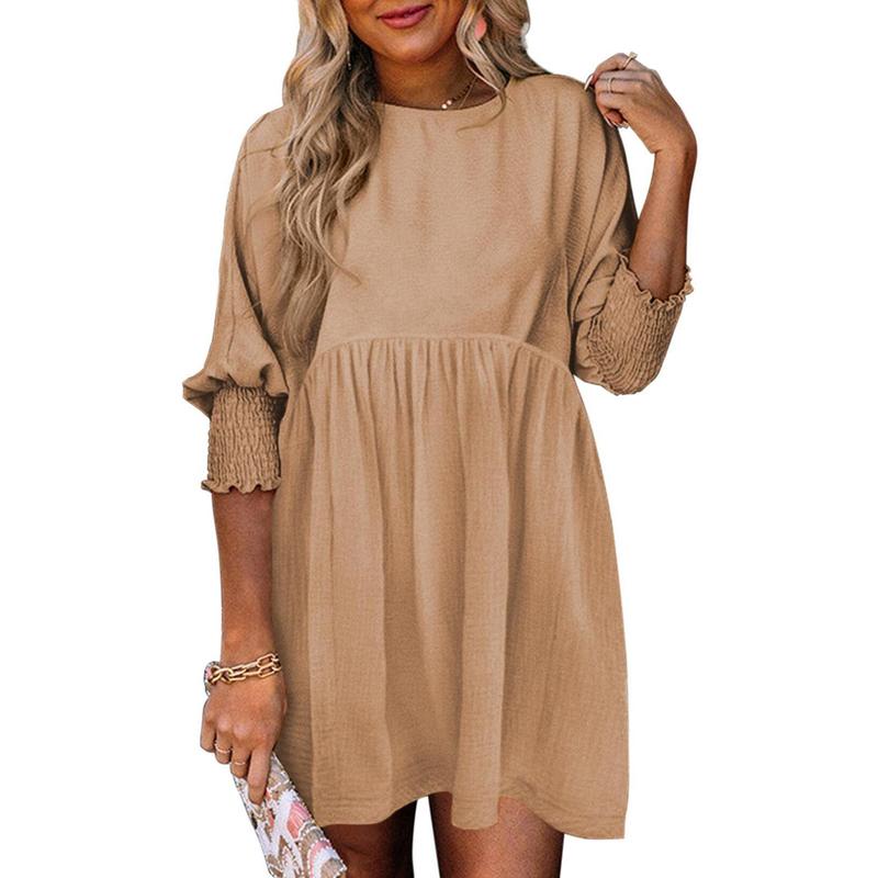LEA™ – Legeres schwarzes Damen-Shiftkleid, fließendes Rundhals-Minikleid für den Sommer