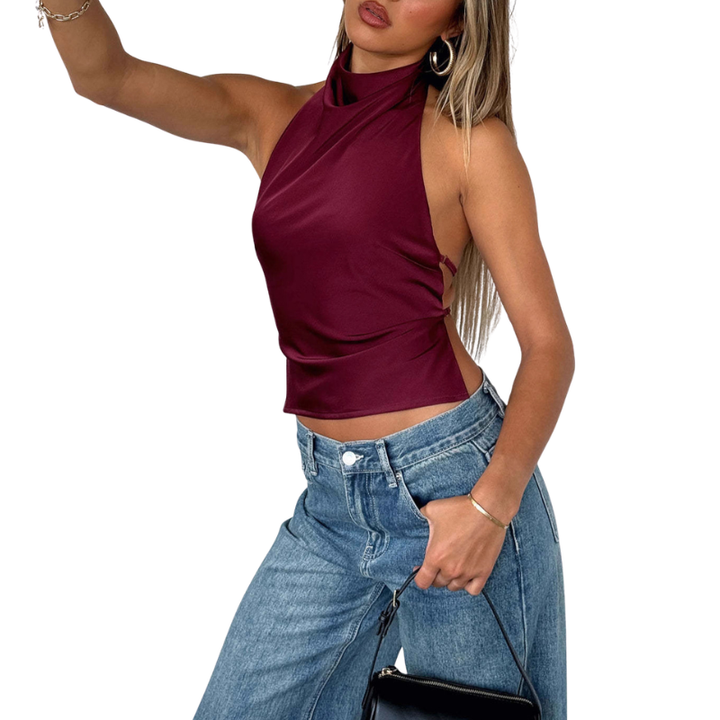 JOSIE™ – Minimalistisches ärmelloses Neckholder-Sommertop