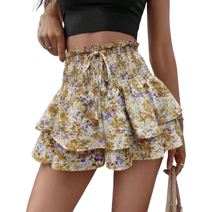 KIRRA™ – High-Waist Shorts mit Blumenmuster, Bindeband vorne und weitem Bein
