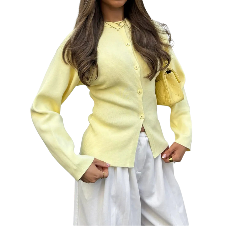 LIZEL™ – Schmal geschnittene Strickjacke mit langen Ärmeln