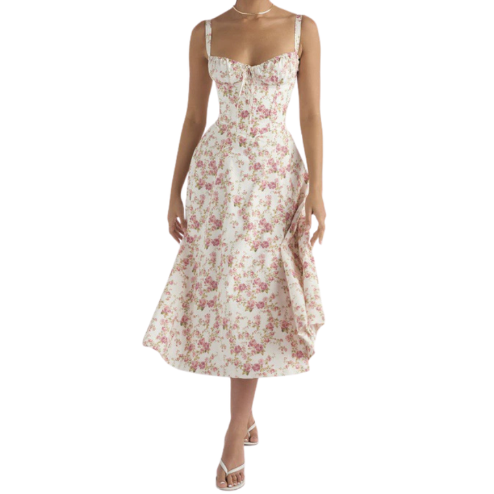 MATILDA™ – Elegantes gerafftes Korsett-Midikleid