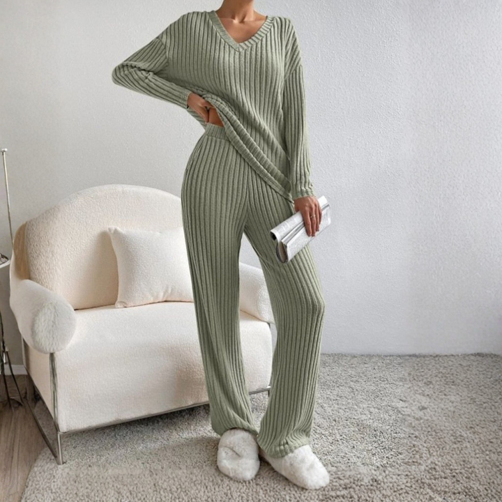 ENLINS™ – Freizeit-Set mit langärmligem V-Ausschnitt und Hose
