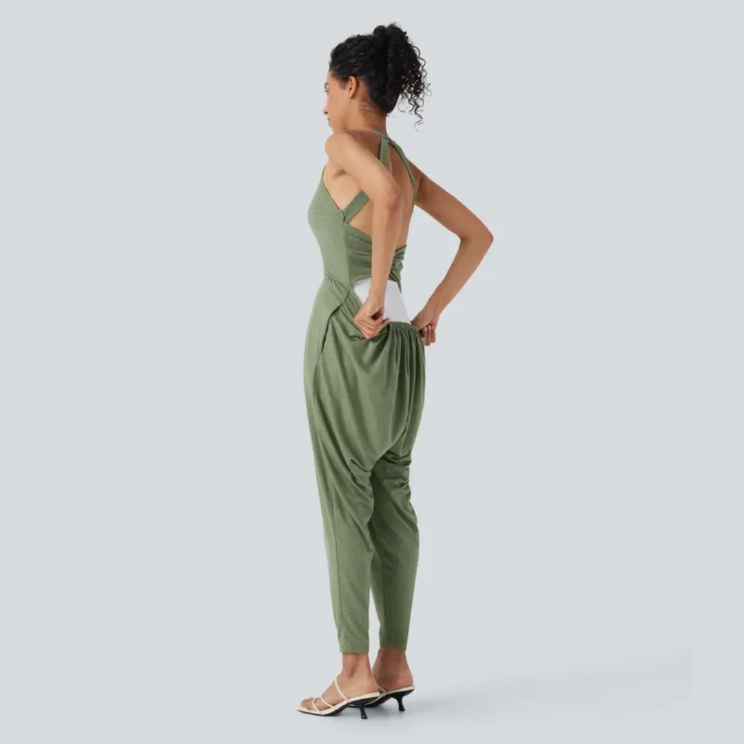 DAYEA™ – Bequemer rückenfreier U-Ausschnitt Lounge Jumpsuit