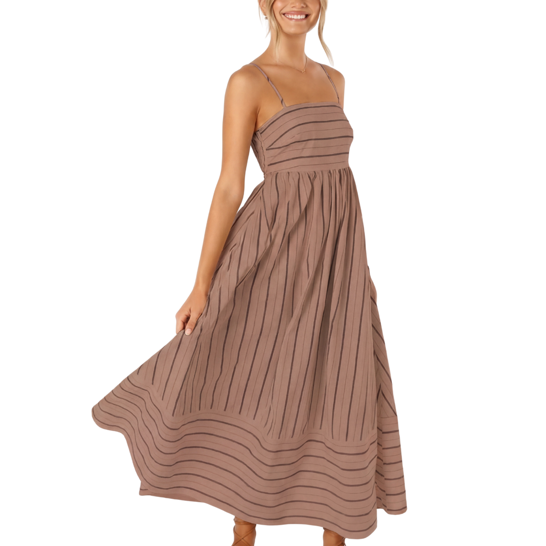TAYLA™ – Lässiges gestreiftes Cami Maxikleid