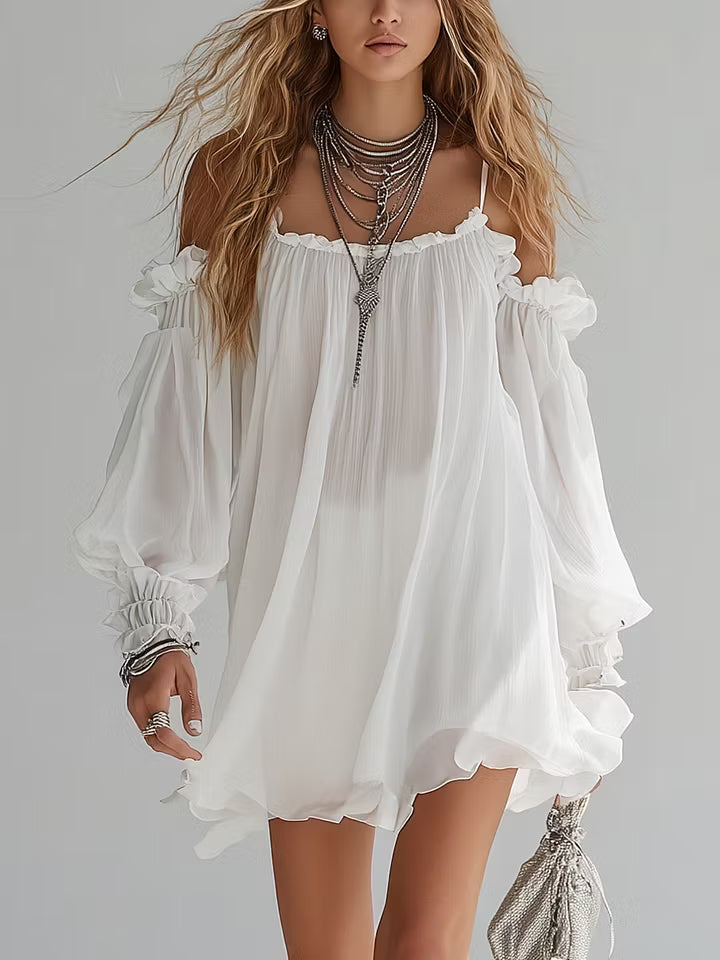 Maëlys | Schulterfreies Boho-Minikleid