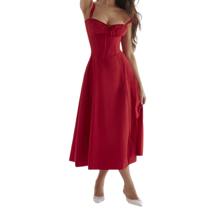 MATILDA™ – Elegantes gerafftes Korsett-Midikleid
