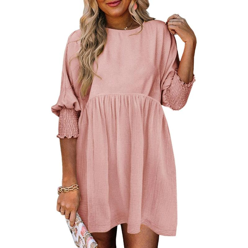 LEA™ – Legeres schwarzes Damen-Shiftkleid, fließendes Rundhals-Minikleid für den Sommer