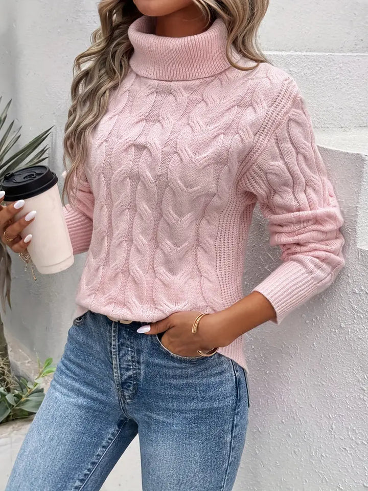 MAIKA™ - Zopfmuster-Rollkragenpullover