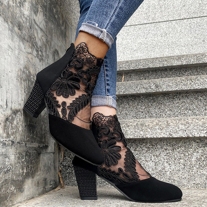 JOLIE™ – Elegante Spitzenstiefeletten mit Absatz
