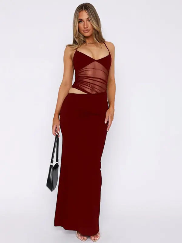 ZWEENA™ - Elegantes ärmelloses Cut-Out Bodycon Sheer-Kleid