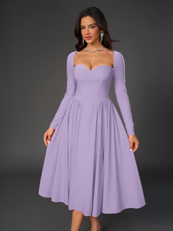HOLLY™ - Elegantes A-Linien-Kleid mit gerafftem Rückenausschnitt und herzförmigem Ausschnitt für Partys