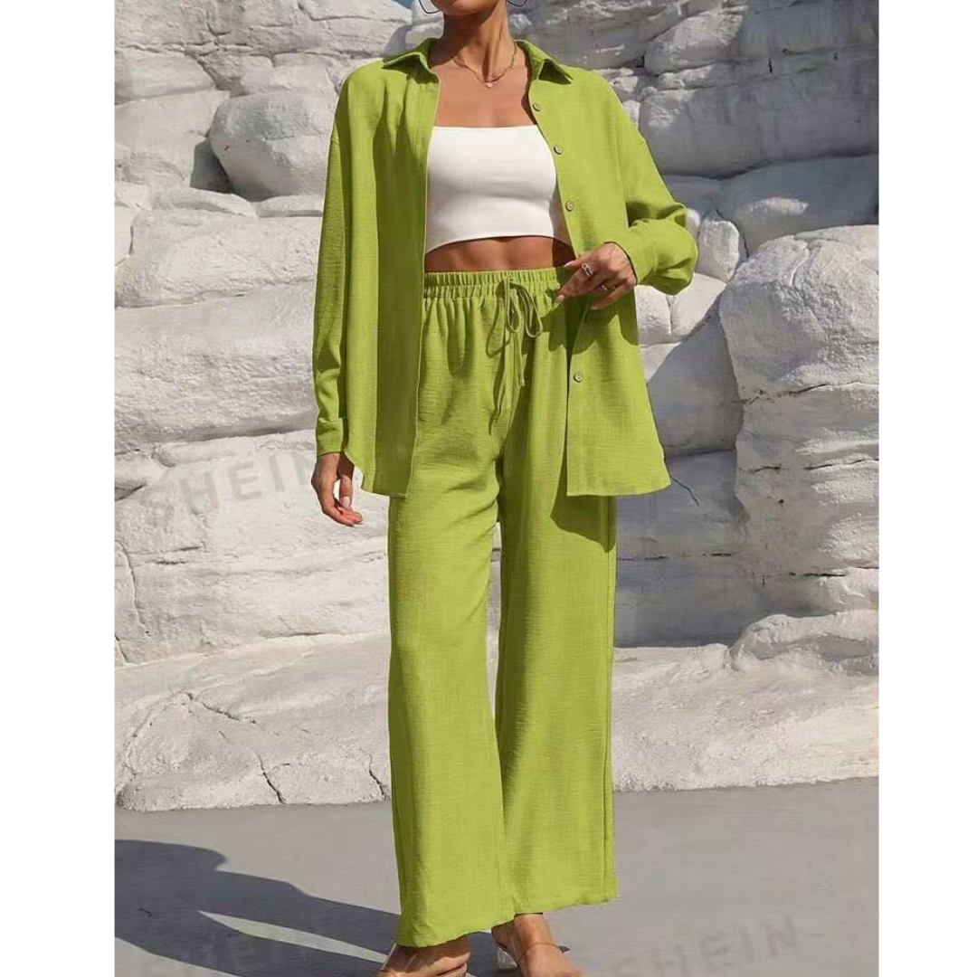 VANORA™ – Bequemes Langarm-Bluse und Hosen-Set