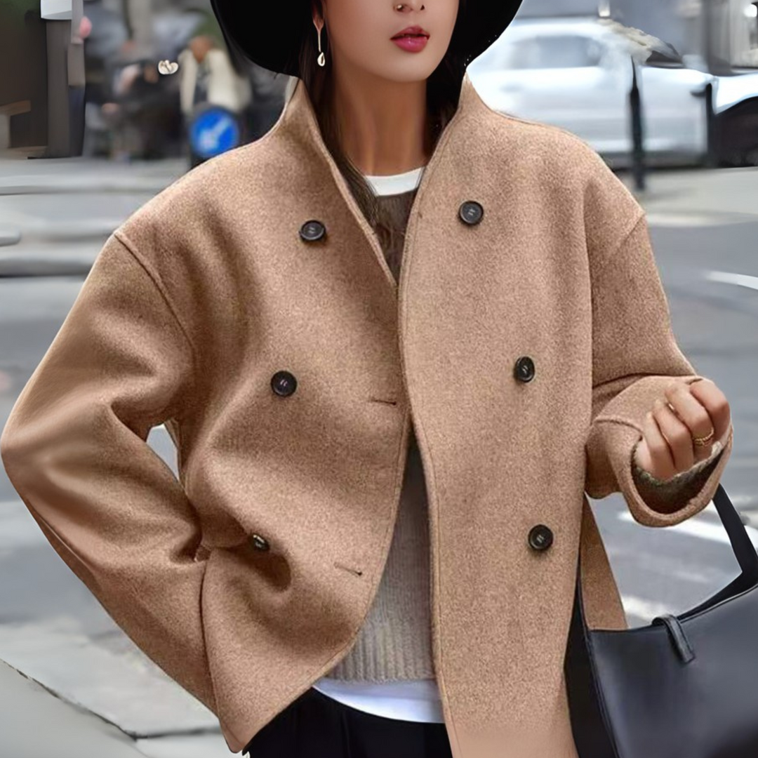 BINI™ - Gemütlicher Stehkragen-Mantel mit langen Ärmeln